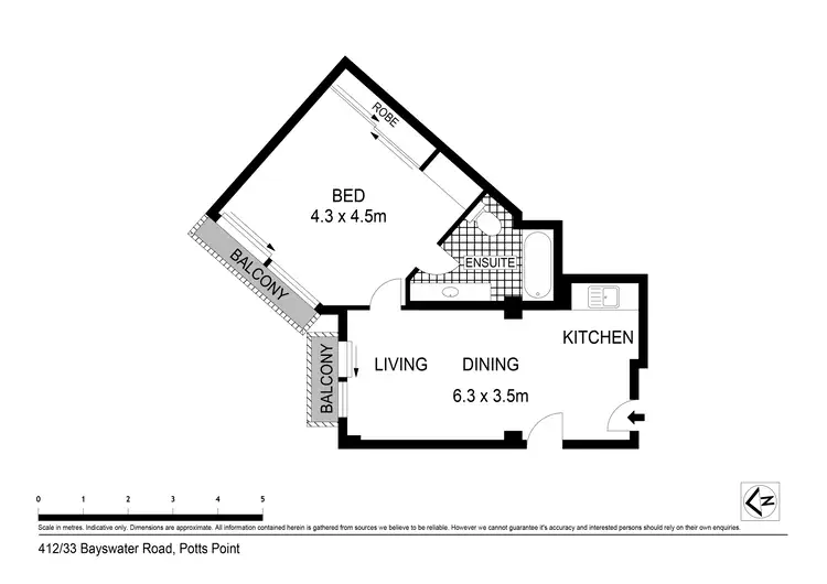Floorplan of Homely apartment listing, 412/19-35 Bayswater Road, Potts Point NSW 2011
