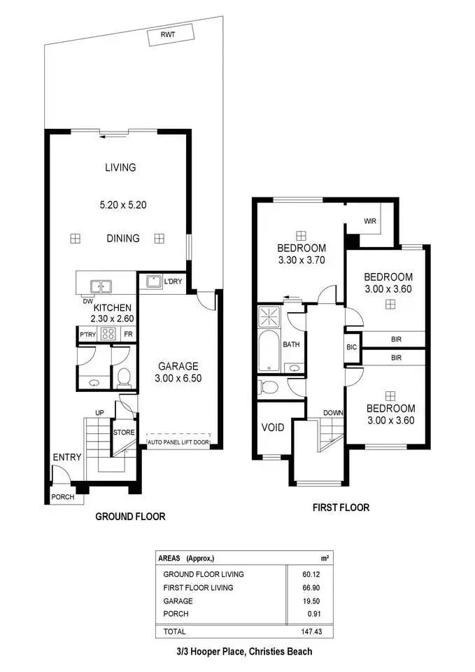 Floorplan of Homely house listing, 3/3 Hooper Place, Christies Beach SA 5165