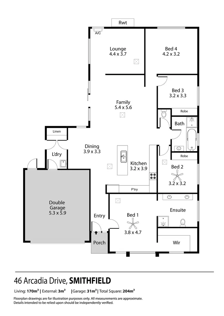 Floorplan of Homely house listing, 46 Arcadia Drive, Smithfield SA 5114