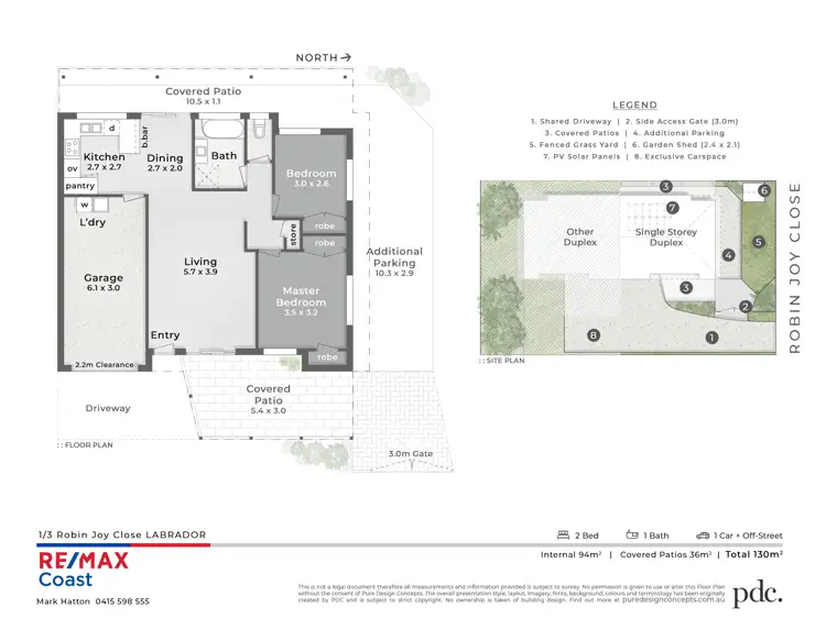 Floorplan of Homely semi-detached listing, 1/3 Robin Joy Close, Labrador QLD 4215