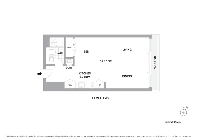 Floorplan of Homely studio listing, 207/301 Botany Road, Zetland NSW 2017