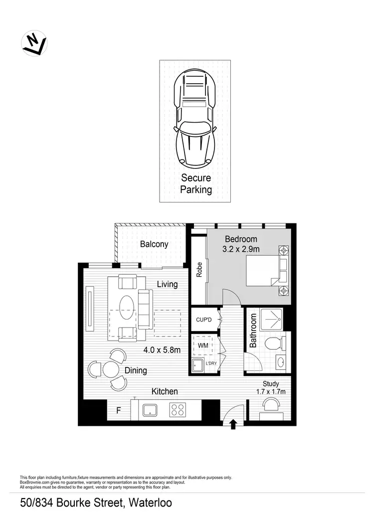 Floorplan of Homely apartment listing, 50/834 Bourke Street, Waterloo NSW 2017