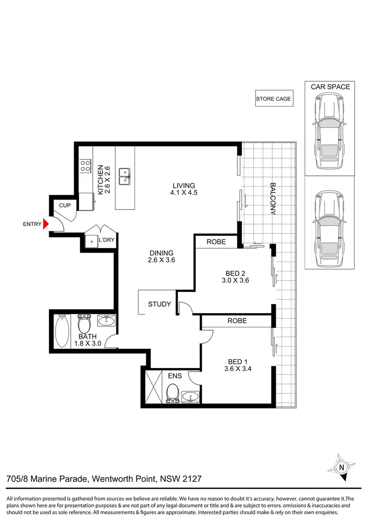 Floorplan of Homely apartment listing, 705/8 Marine Parade, Wentworth Point NSW 2127