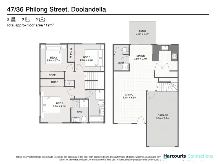 Floorplan of Homely townhouse listing, 47/36 Philong Street, Doolandella QLD 4077