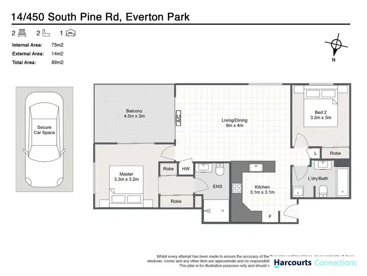 Floorplan of Homely unit listing, 14/450 South Pine Road, Everton Park QLD 4053