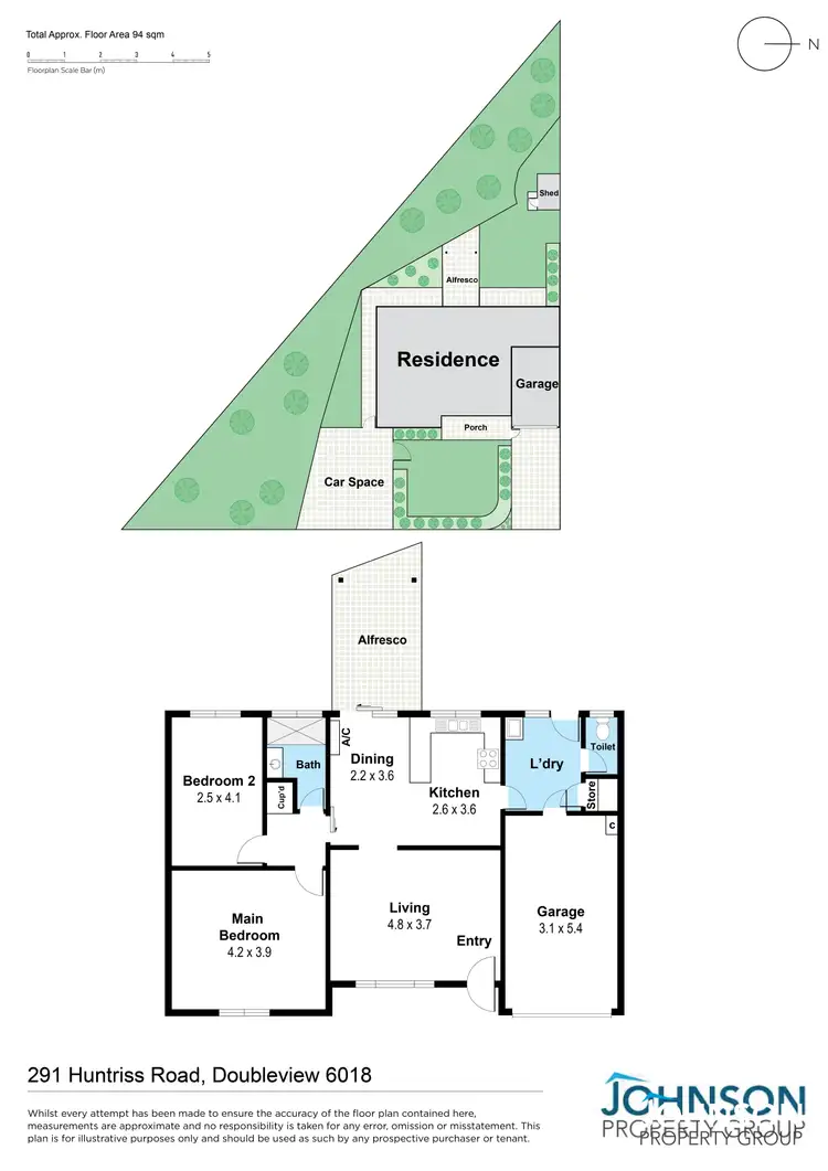 Floorplan of Homely semi-detached listing, 291 Huntriss Road, Doubleview WA 6018