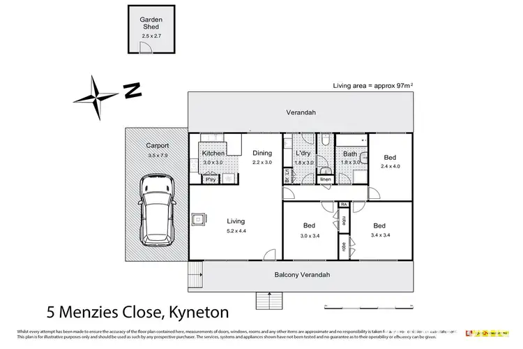 Floorplan of Homely house listing, 5 Menzies Close, Kyneton VIC 3444