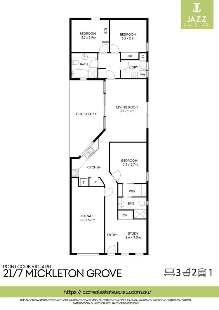 Floorplan of Homely unit listing, 21/7 Mickleton Grove, Point Cook VIC 3030