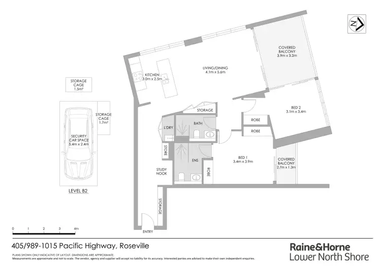 Floorplan of Homely apartment listing, 405/989-1015 Pacific Highway, Roseville NSW 2069