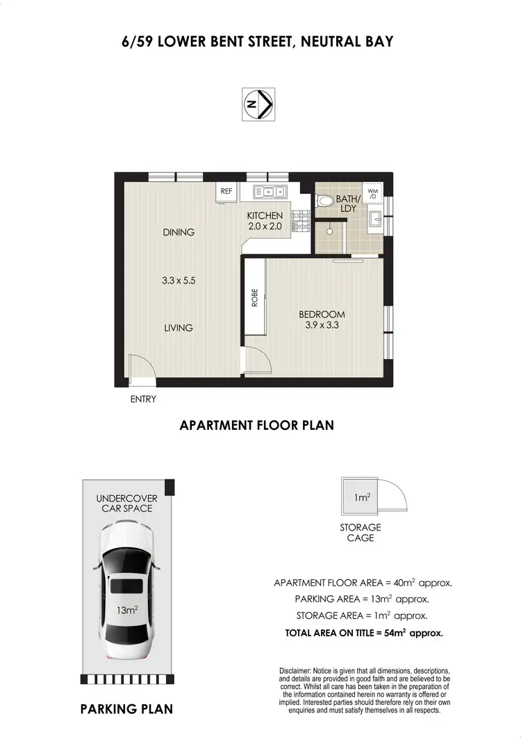 Floorplan of Homely apartment listing, 6/59 Lower Bent Street, Neutral Bay NSW 2089