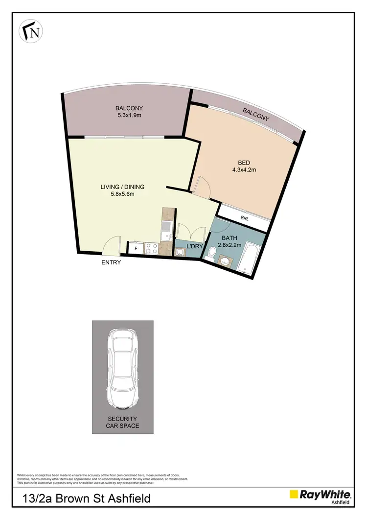 Floorplan of Homely unit listing, 13/2A Brown Street, Ashfield NSW 2131