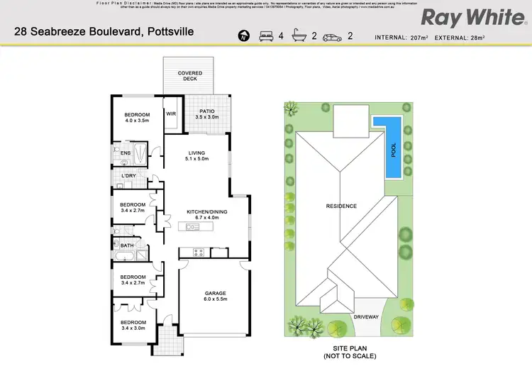Floorplan of Homely house listing, 28 Seabreeze Boulevard, Pottsville NSW 2489