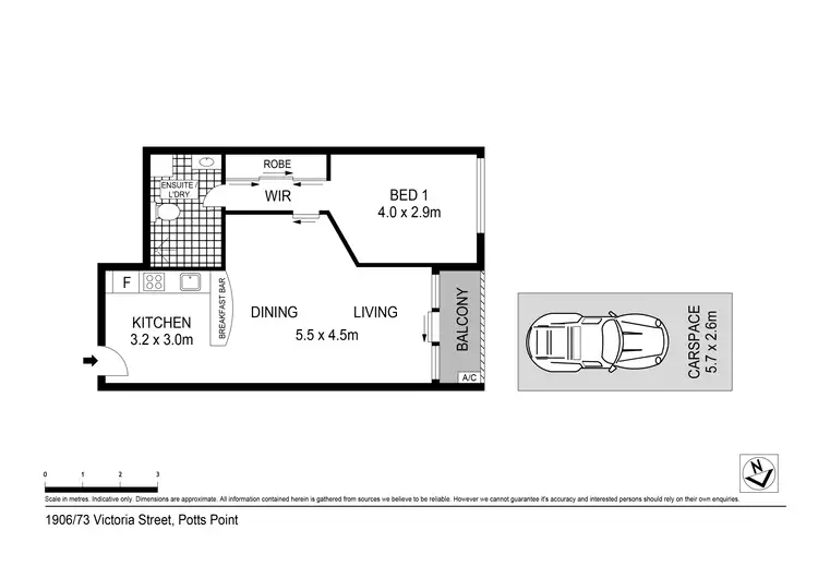 Floorplan of Homely apartment listing, 1906/73 Victoria Street, Potts Point NSW 2011