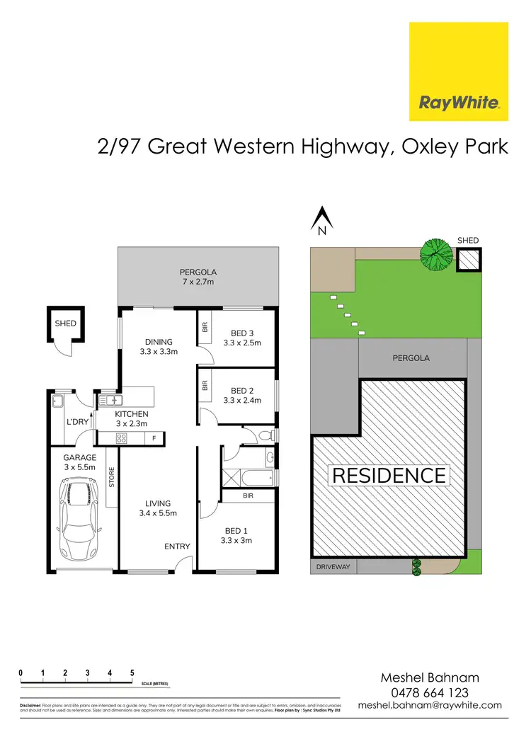Floorplan of Homely semi-detached listing, 2/97 Great Western Highway, Oxley Park NSW 2760