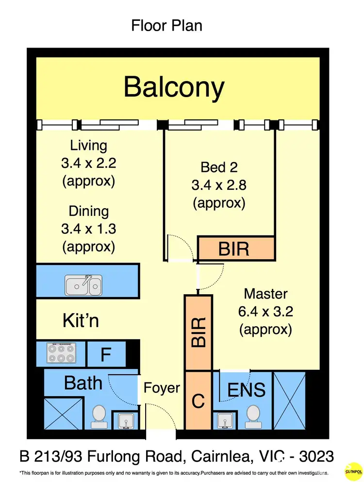 Floorplan of Homely unit listing, b213/93 Furlong Road, Cairnlea VIC 3023