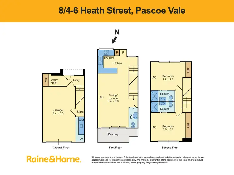 Floorplan of Homely townhouse listing, 8/4-6 Heath Street, Pascoe Vale VIC 3044
