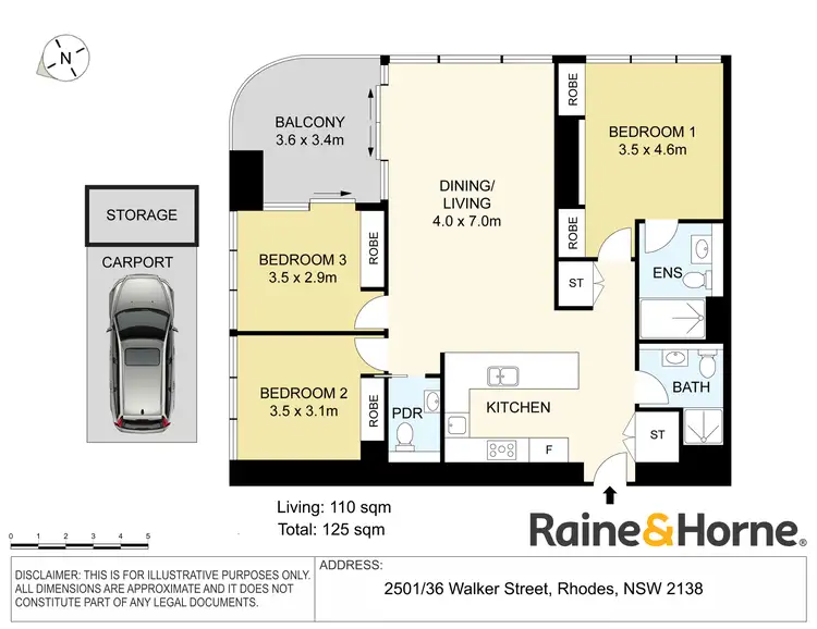 Floorplan of Homely apartment listing, 2501/36 Walker Street, Rhodes NSW 2138
