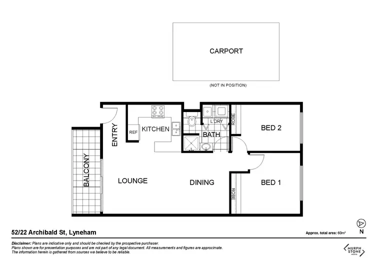 Floorplan of Homely unit listing, 52/22 Archibald Street, Lyneham ACT 2602