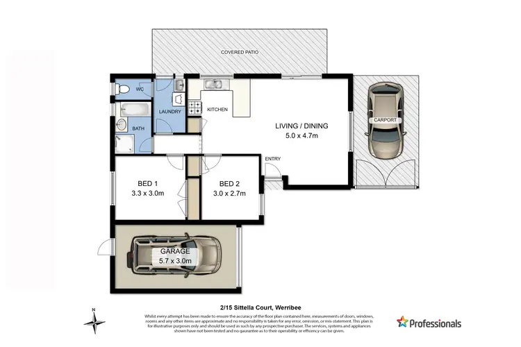 Floorplan of Homely unit listing, 2/15 Sittella Court, Werribee VIC 3030