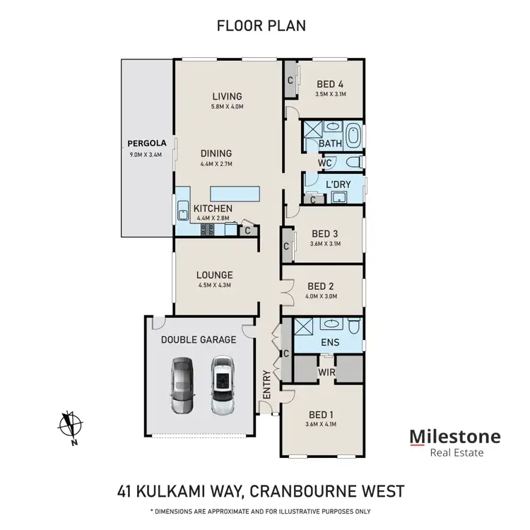 Floorplan of Homely house listing, 41 Kulkami Way, Cranbourne West VIC 3977