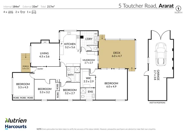 Floorplan of Homely house listing, 5 Toutcher Road, Ararat VIC 3377