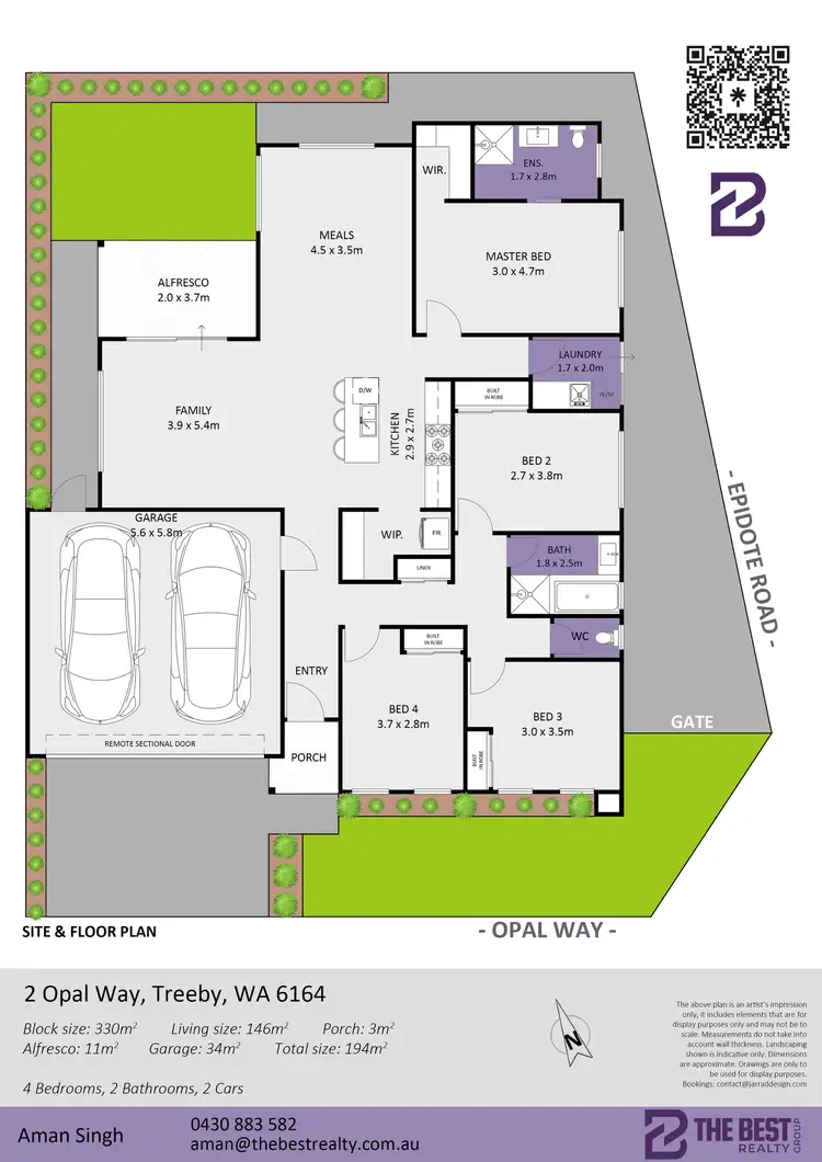 Floorplan of Homely house listing, 2 Opal Way, Treeby WA 6164
