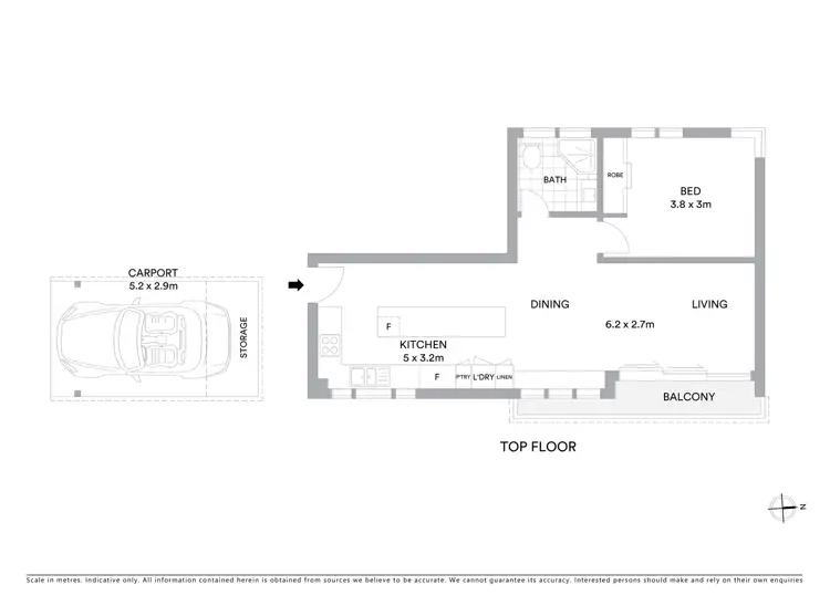 Floorplan of Homely apartment listing, 6/6 Oceanview Avenue, Vaucluse NSW 2030