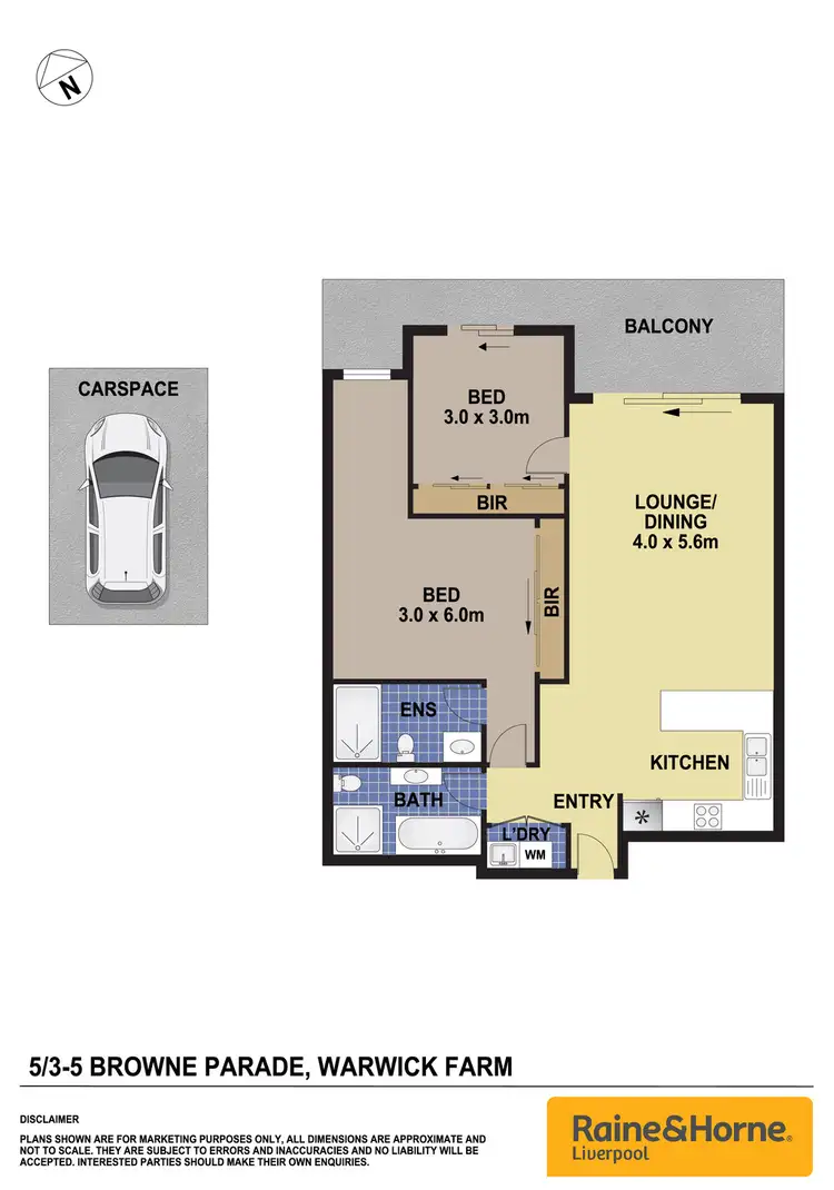Floorplan of Homely unit listing, 5/3-5 Browne Parade, Warwick Farm NSW 2170