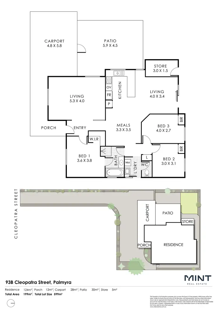 Floorplan of Homely house listing, 93B Cleopatra Street, Palmyra WA 6157