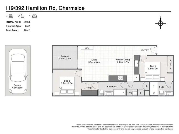 Floorplan of Homely unit listing, 119/392 Hamilton Road, Chermside QLD 4032