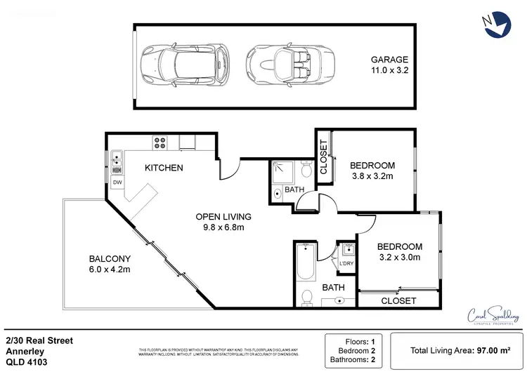 Floorplan of Homely unit listing, 2/30 Real Street, Annerley QLD 4103
