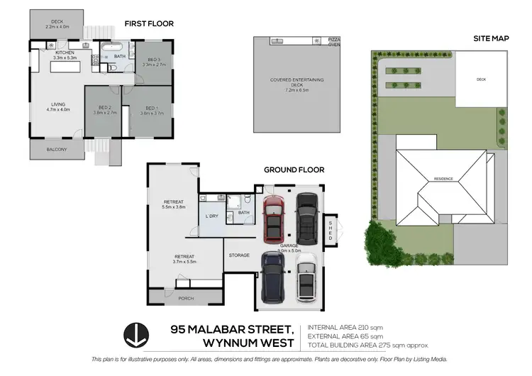 Floorplan of Homely house listing, 95 Malabar Street, Wynnum West QLD 4178