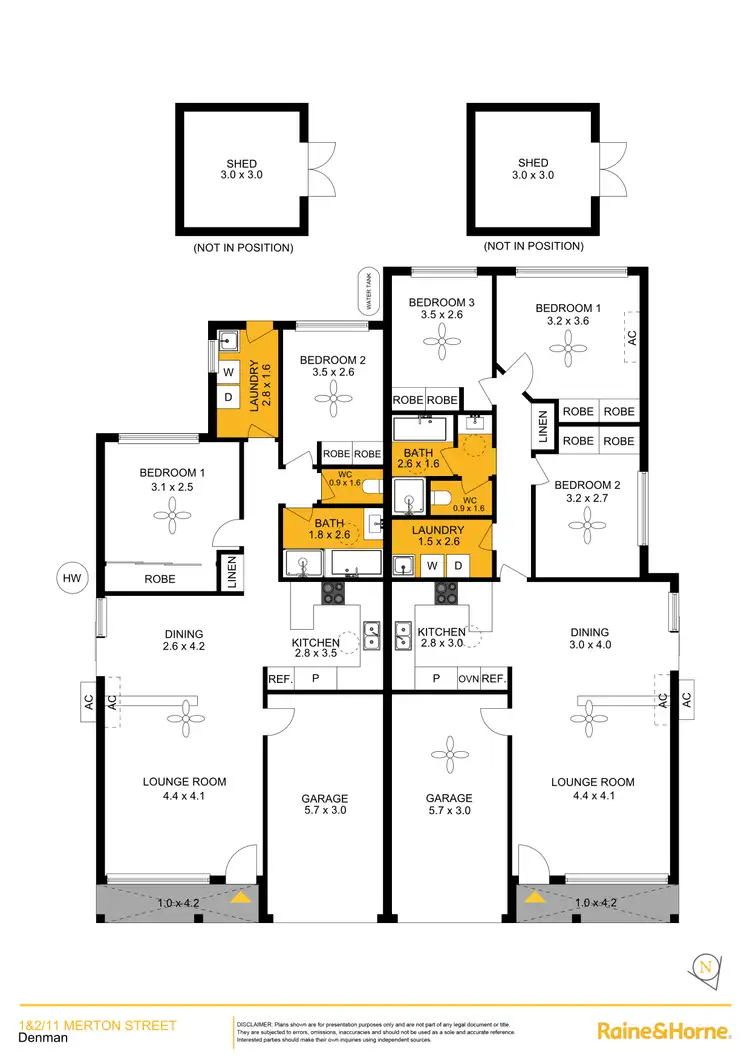 Floorplan of Homely semi-detached listing, 1&2/11 Merton Street, Denman NSW 2328