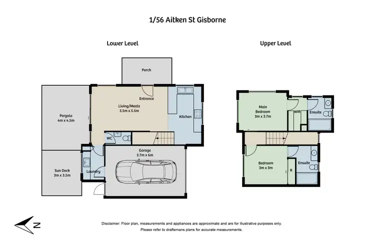 Floorplan of Homely townhouse listing, 1/56 Aitken Street, Gisborne VIC 3437