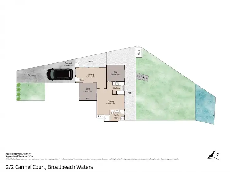Floorplan of Homely semi-detached listing, 2/2 Carmel Court, Broadbeach Waters QLD 4218