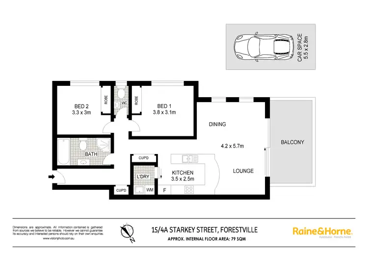 Floorplan of Homely apartment listing, 15/4A Starkey Street, Forestville NSW 2087