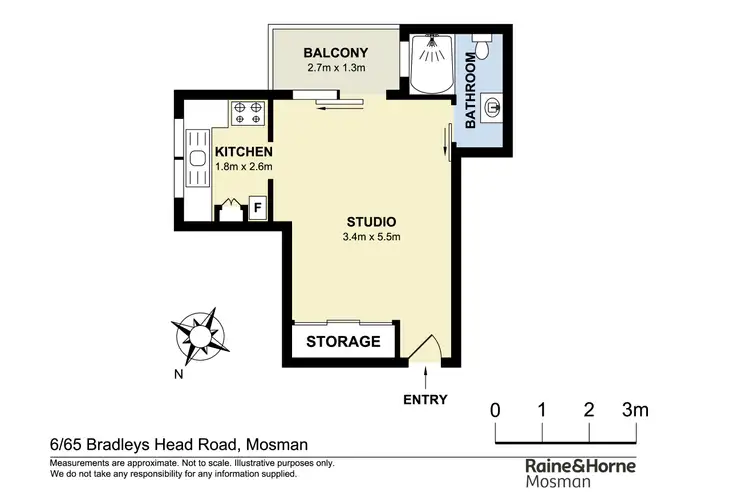 Floorplan of Homely studio listing, 8/65 Bradleys Head Road, Mosman NSW 2088