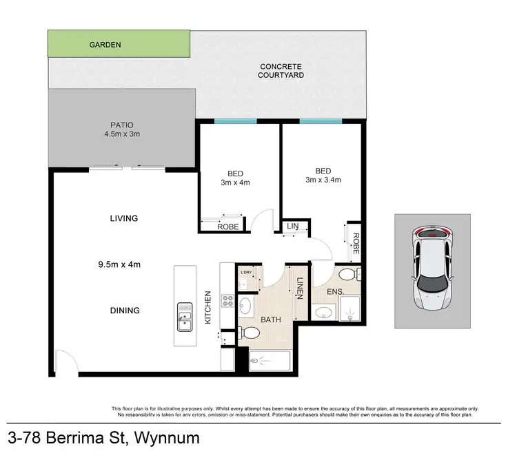 Floorplan of Homely unit listing, 3/78 Berrima Street, Wynnum QLD 4178
