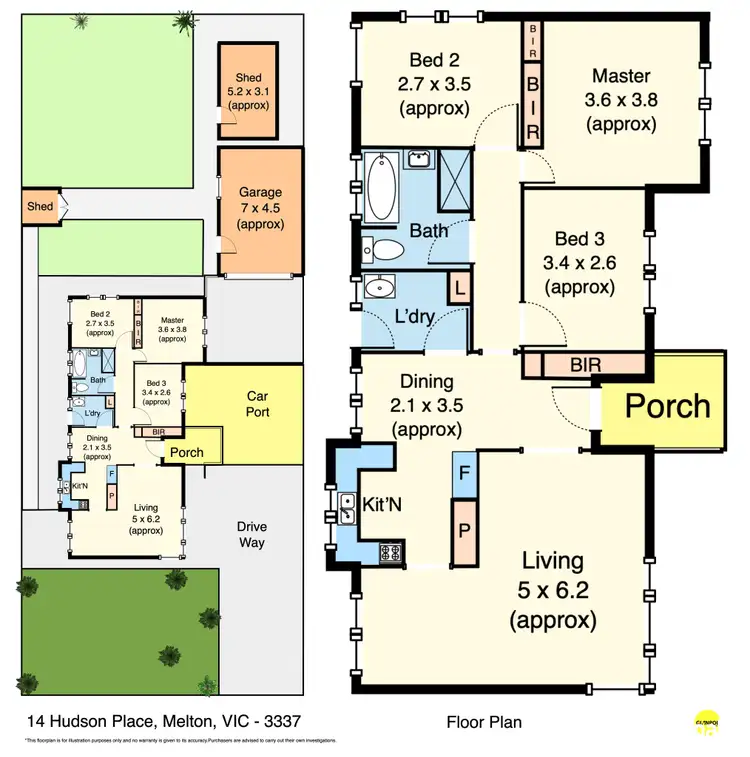 Floorplan of Homely house listing, 14 Hudson Place, Melton VIC 3337