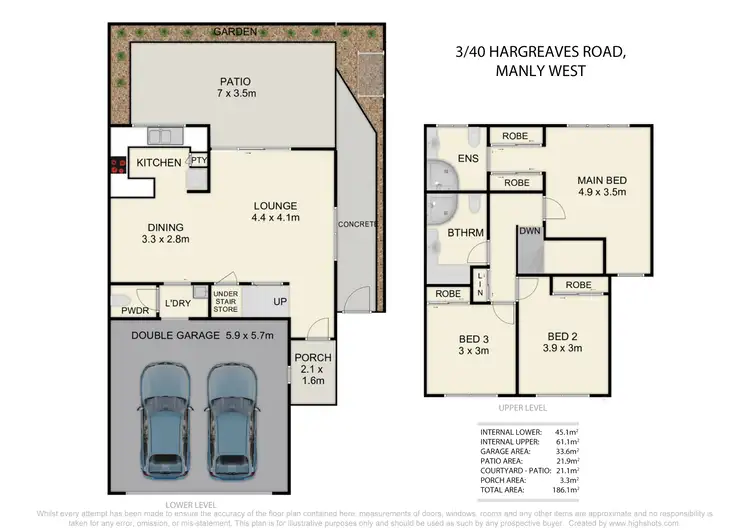 Floorplan of Homely townhouse listing, 3/40 Hargreaves Road, Manly West QLD 4179