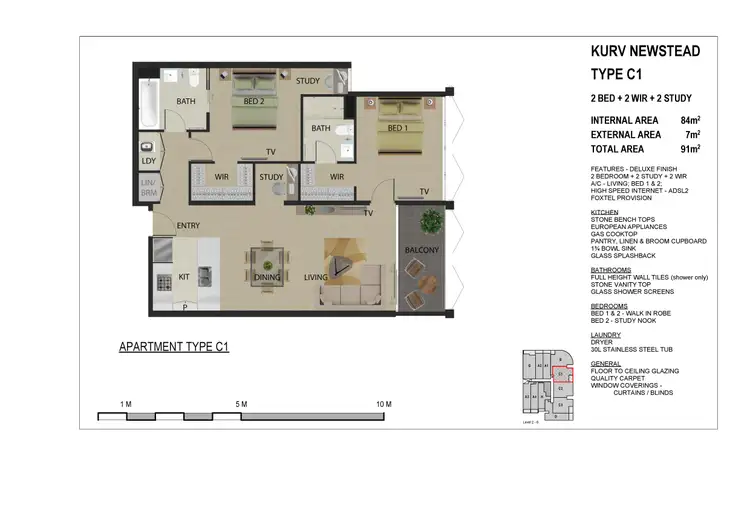 Floorplan of Homely apartment listing, 403/31 Longland Street, Newstead QLD 4006