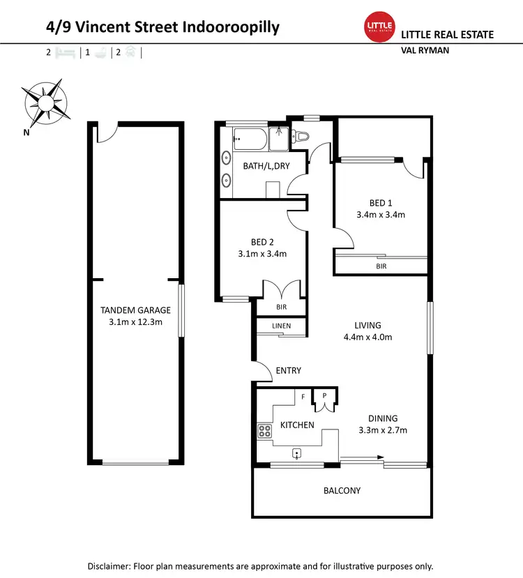 Floorplan of Homely apartment listing, 4/9 Vincent Street, Indooroopilly QLD 4068