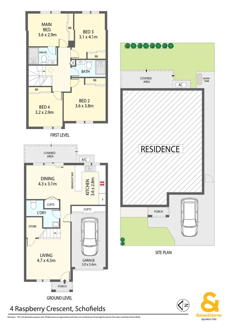 Floorplan of Homely townhouse listing, 4 Raspberry Crescent, Schofields NSW 2762