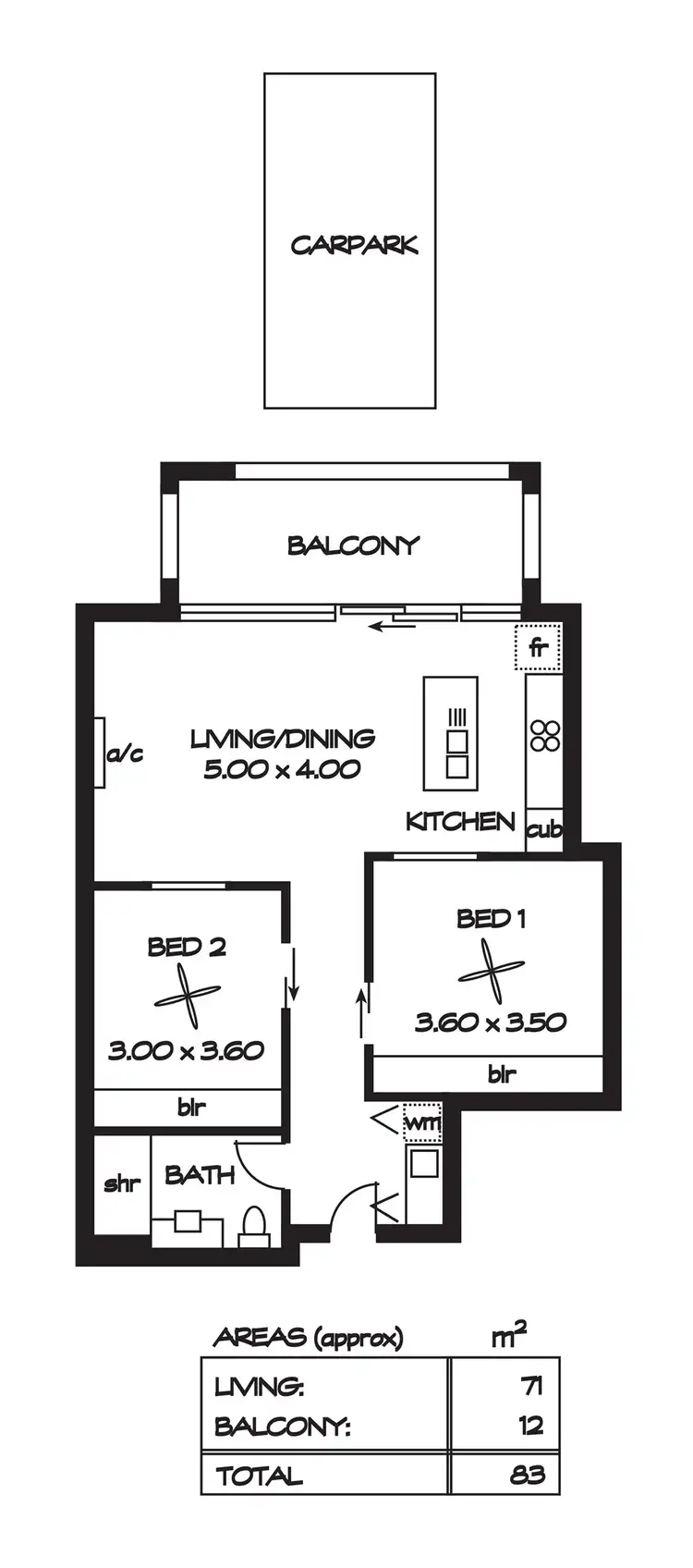 Floorplan of Homely apartment listing, 11/30 Metro Parade, Mawson Lakes SA 5095