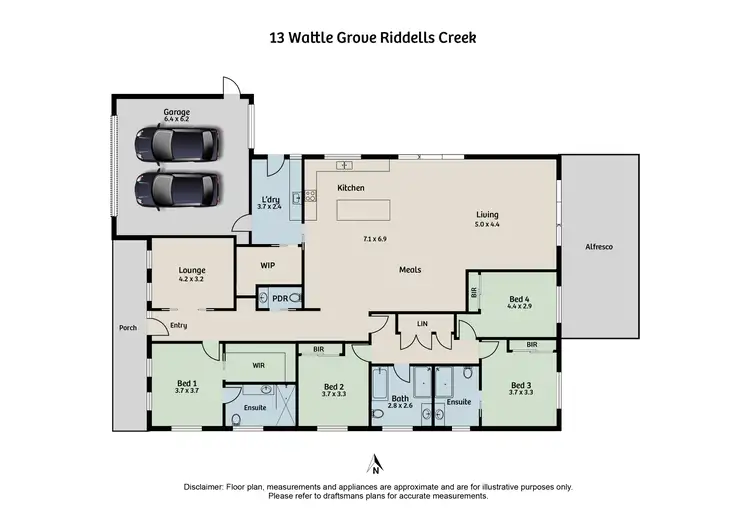 Floorplan of Homely house listing, 13 Wattle Grove, Riddells Creek VIC 3431
