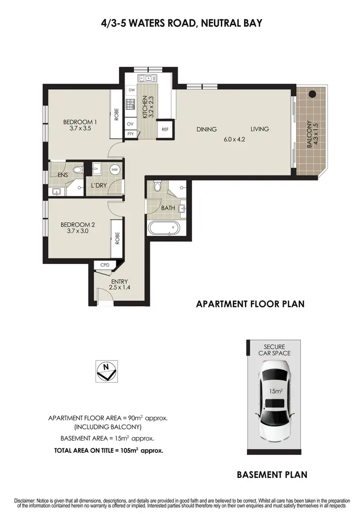 Floorplan of Homely apartment listing, 4/3-5 Waters Road, Neutral Bay NSW 2089