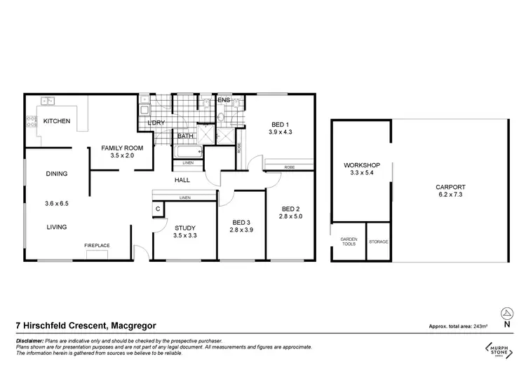 Floorplan of Homely house listing, 7 Hirschfeld Crescent, Macgregor ACT 2615