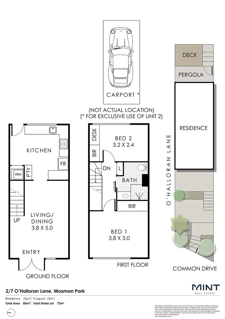 Floorplan of Homely house listing, 2/7 O'Halloran Lane, Mosman Park WA 6012