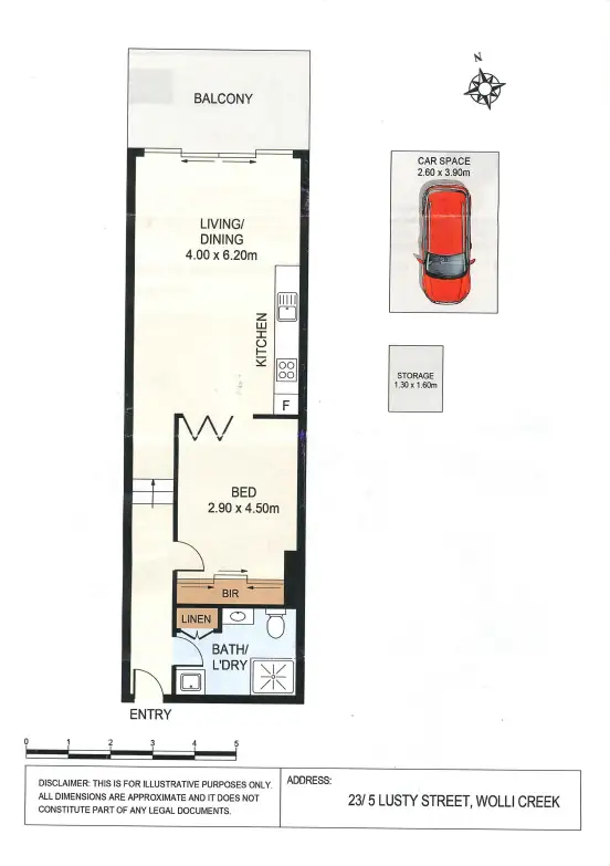 Floorplan of Homely apartment listing, 23/5 Lusty Street, Wolli Creek NSW 2205