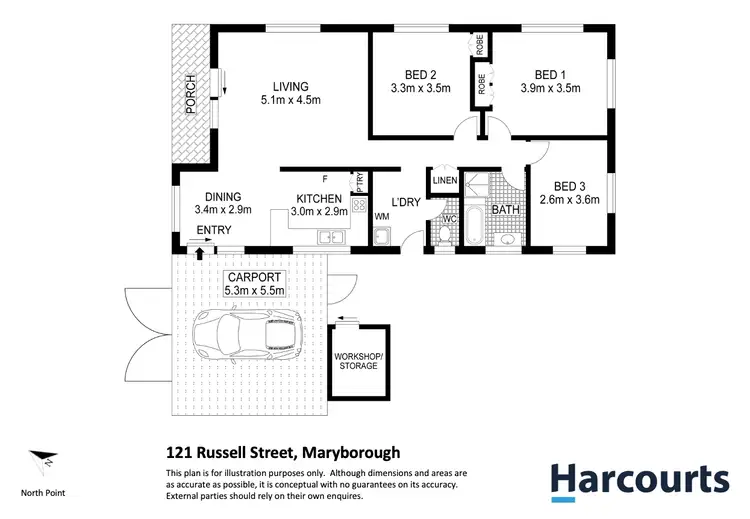 Floorplan of Homely house listing, 121 Russell Street, Maryborough QLD 4650